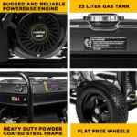 BE 9000W/12500W Generator Tri-Fuel Gas Propane Natural Gas Electric Start CO Detect 120/240V New - Image 3