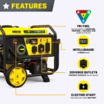 Champion 201223 4000/5000W Tri-Fuel Portable Generator with CO Shield & Electric Start - Image 3
