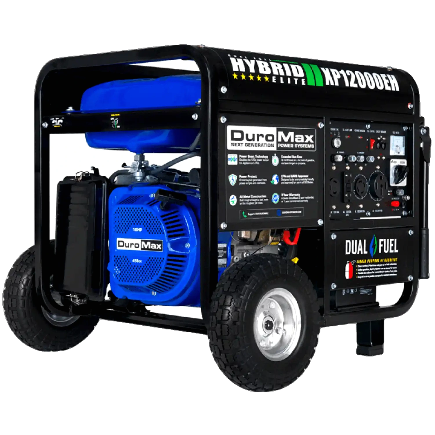 jepordy-llc-jepordy-llc-duromax-xp12000eh-9500w-12000w-dual-fuel-electric-start-generator-01-20260517184813-49f1a63e.webp DuroMax XP12000EH 12000/9500 Watt Dual Fuel Portable Home Backup Generator with Electric Start - Image 1
