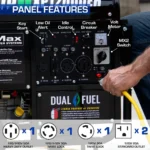 DuroMax XP12000EH 12000/9500 Watt Dual Fuel Portable Home Backup Generator with Electric Start - Image 5