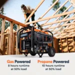 Generac GP4000 DF 4000W/4500W Generator Gas Propane Recoil Start with CO Sense 8155 RFB - Image 4