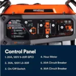 Generac GP4000 DF 4000W/4500W Generator Gas Propane Recoil Start with CO Sense 8155 RFB - Image 5
