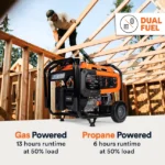 Generac GP6700EDF 6700/8250W Dual Fuel Portable Generator with Electric Start and COsense - Refurbished - Image 5