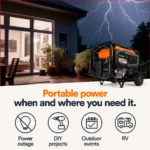 Generac GP8000E 8000W/10000W Gas Portable Generator with CO Sense, Electric Start, PowerRush, Refurbished - Image 3