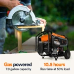 Generac GP8000E 8000W/10000W Gas Portable Generator with CO Sense, Electric Start, PowerRush, Refurbished - Image 7