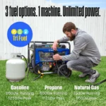 Westinghouse WGen9500TFc Tri-Fuel Portable Generator with CO Sensor, 12500 Peak / 9500 Running Watts, 50 Amp, Remote Start - Image 6
